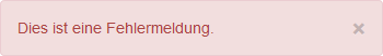 Meldungsfeld mit Fehlermeldung